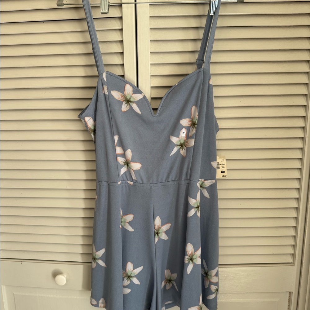 NWT Floral Blue Romper